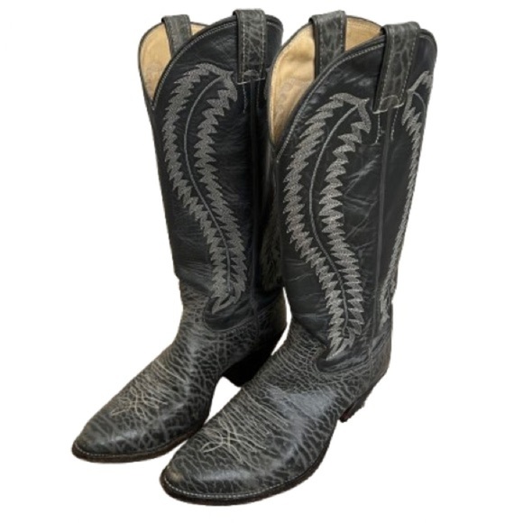 Vintage Justin Men's Western Cowboy BootsIn Grey BullhideSize 9DMade in USA